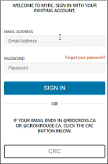 How do I sign in as an existing user of My Red Cross account ...
