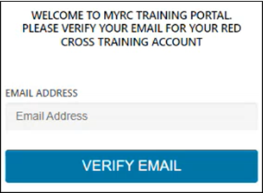  screenshot of pop-up window stating You will be directed to the Welcome to MyRC page to sign in for the first time. Enter the same Email Address from which the invitation was received, then click the blue VERIFY EMAIL button.