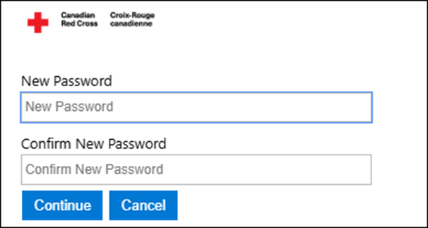 Screenshot of New Password field and Confirm New Password field with Submit button just below it.